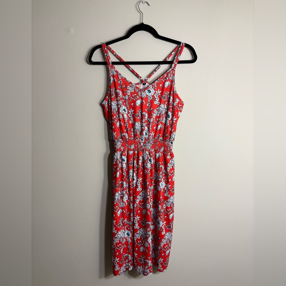 Floral Red Women's Dress